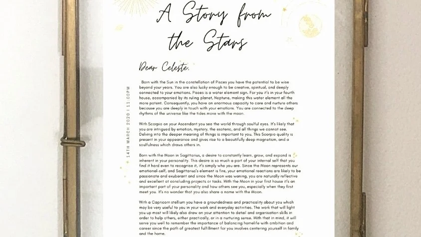 Story from the Stars gift birth-chart readings by The Alchemy Co
