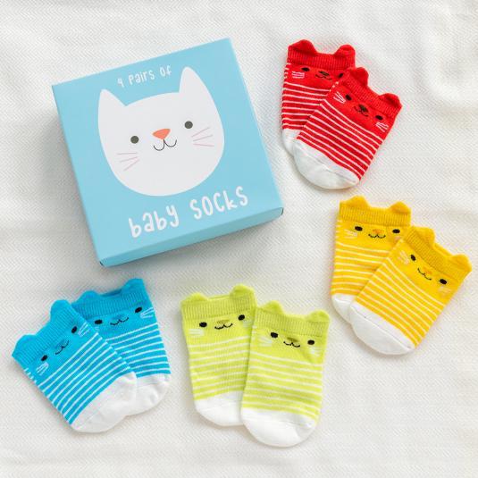 Kitten Baby Socks set of 4 Pairs