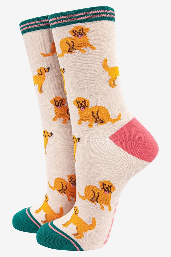 Women's Golden Retriever Bamboo Dog Socks