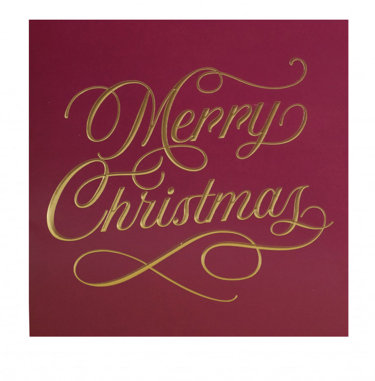 Red and Gold Embossed Christmas Card