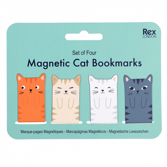  Magnetic Cat Bookmarks Set of Four