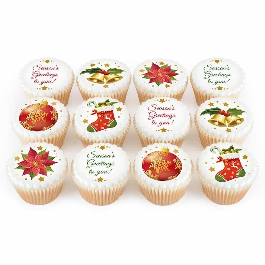 Traditional Cupcakes for Office Christmas Parties 