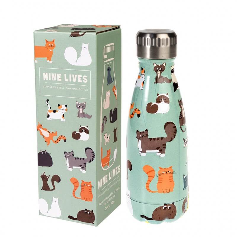 Nine Lives Cats Stainless Steel Eco Bottle 