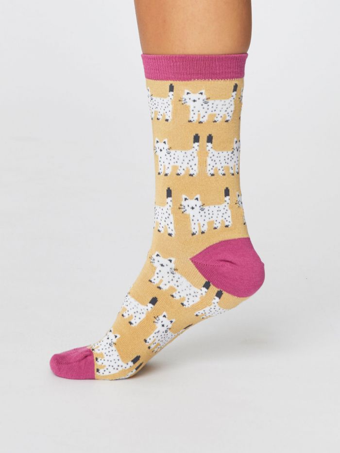Cute Cat Bamboo Socks by Thought (size 4-7)