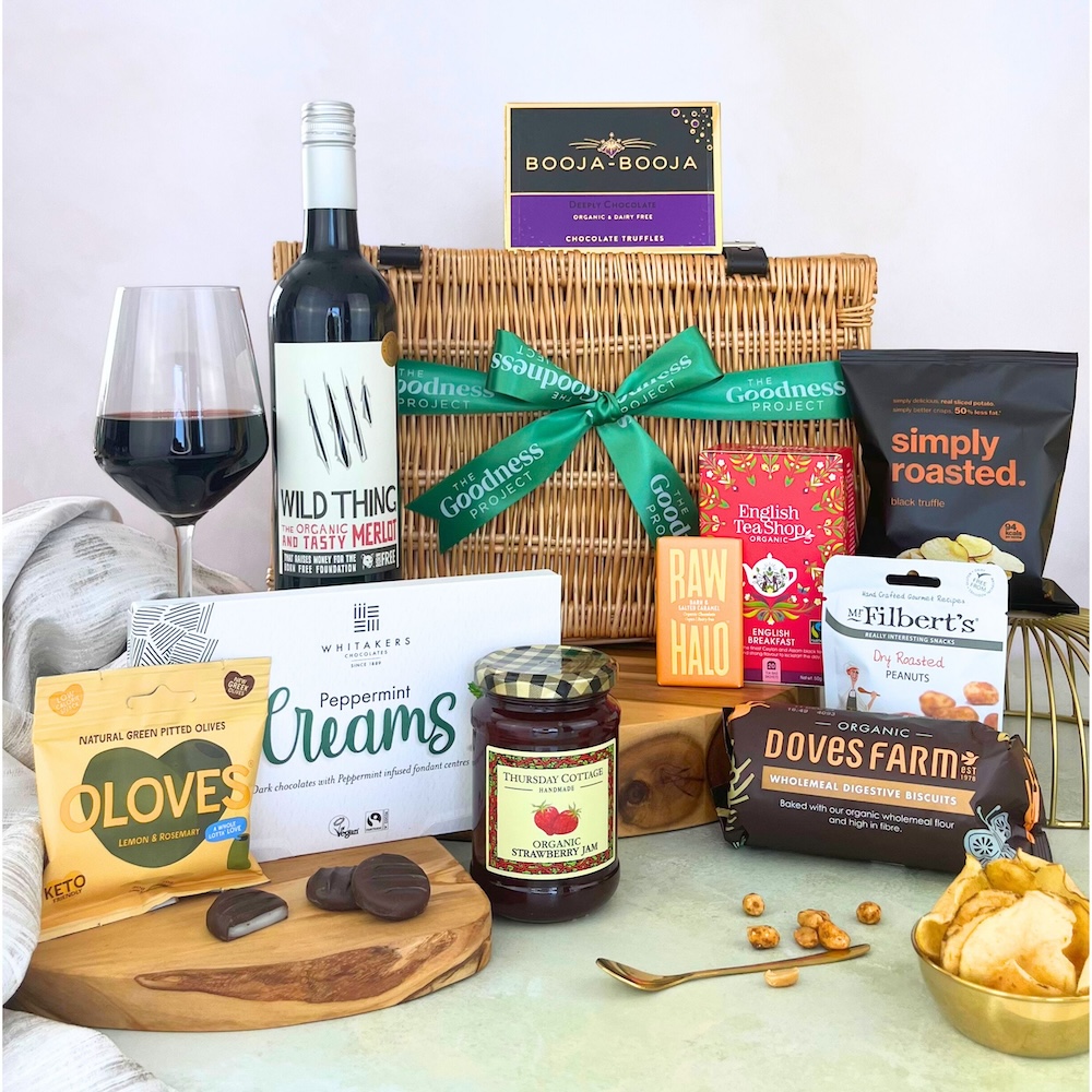 The Organic Red Wine Wicker Hamper