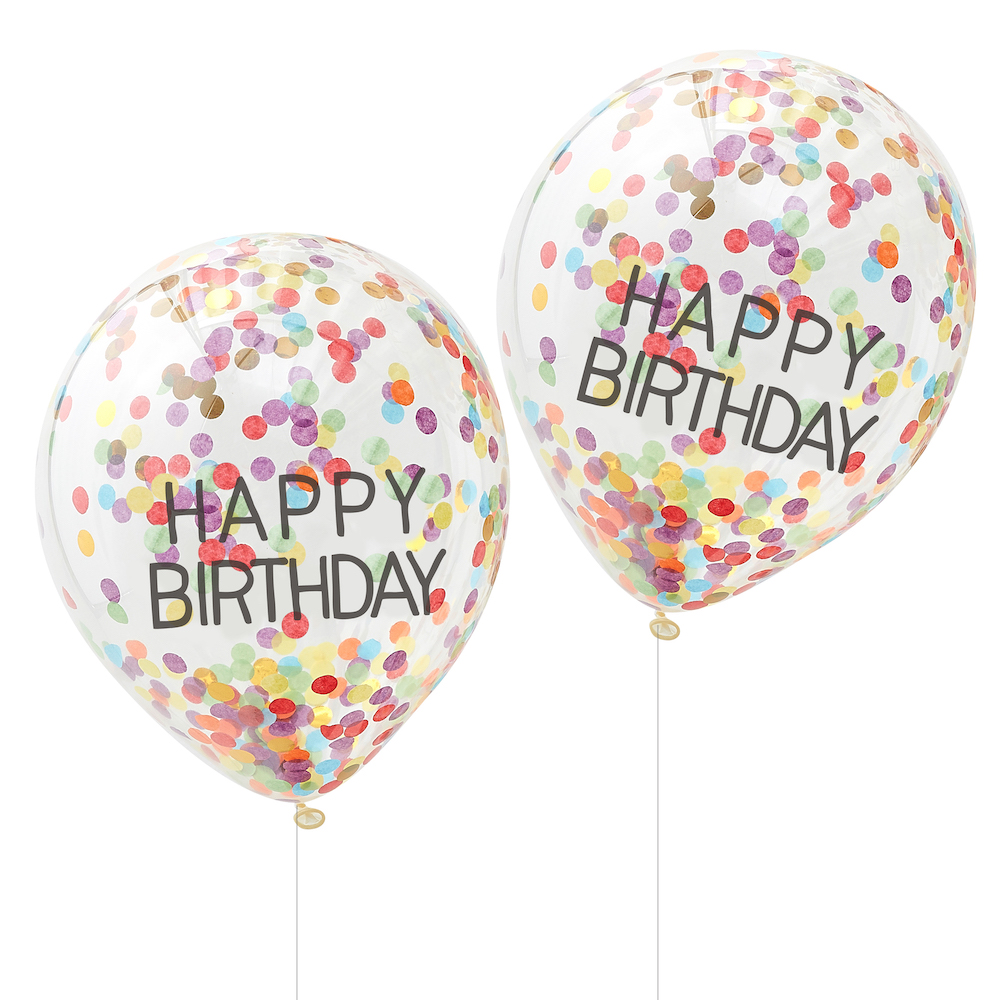 Happy Birthday Rainbow Eco-Friendly Confetti Balloons