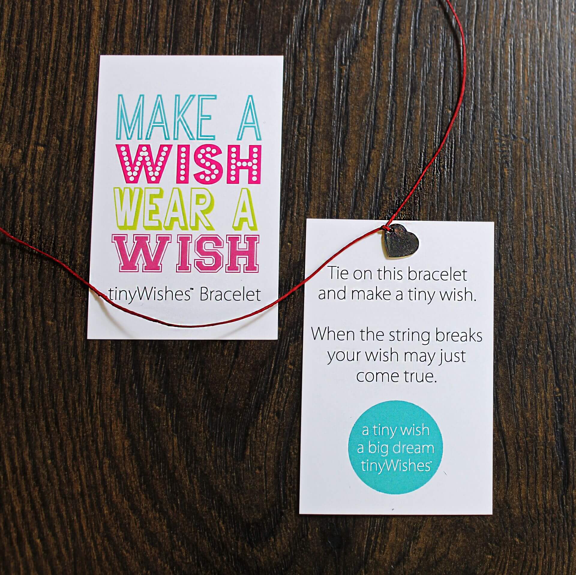 'Make a Wish' Heart Charm Wish Bracelet
