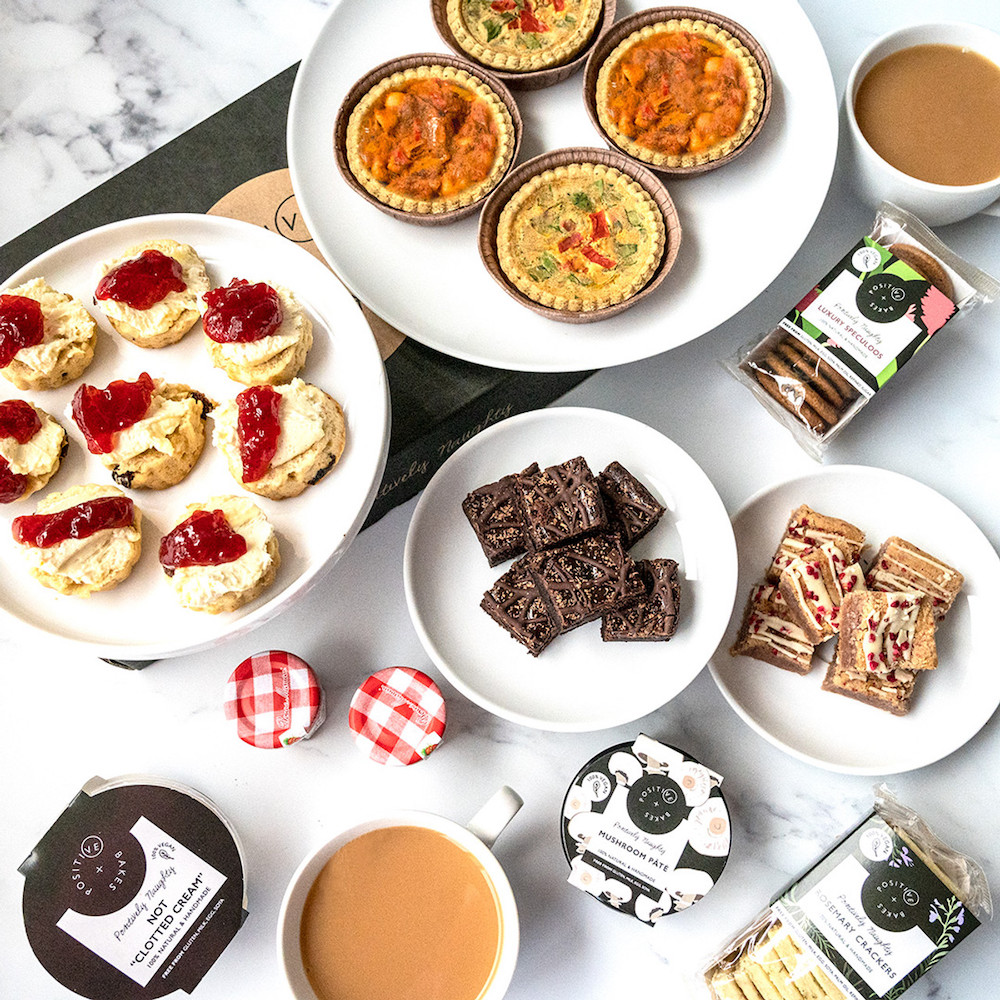 Positive Bakes Sweet & Savoury Afternoon Tea Hamper - Luxurious Gluten Free, Dairy Free, Eggless Home Delight