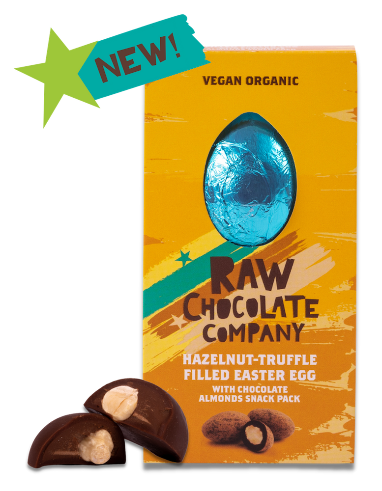 The Raw Chocolate Co. Vegan HazelnutTruffle filled Easter Egg (75g)