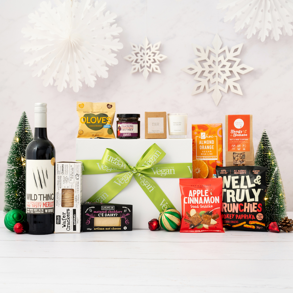 The Vegan Food & Living Christmas Cheese and Wine Hamper