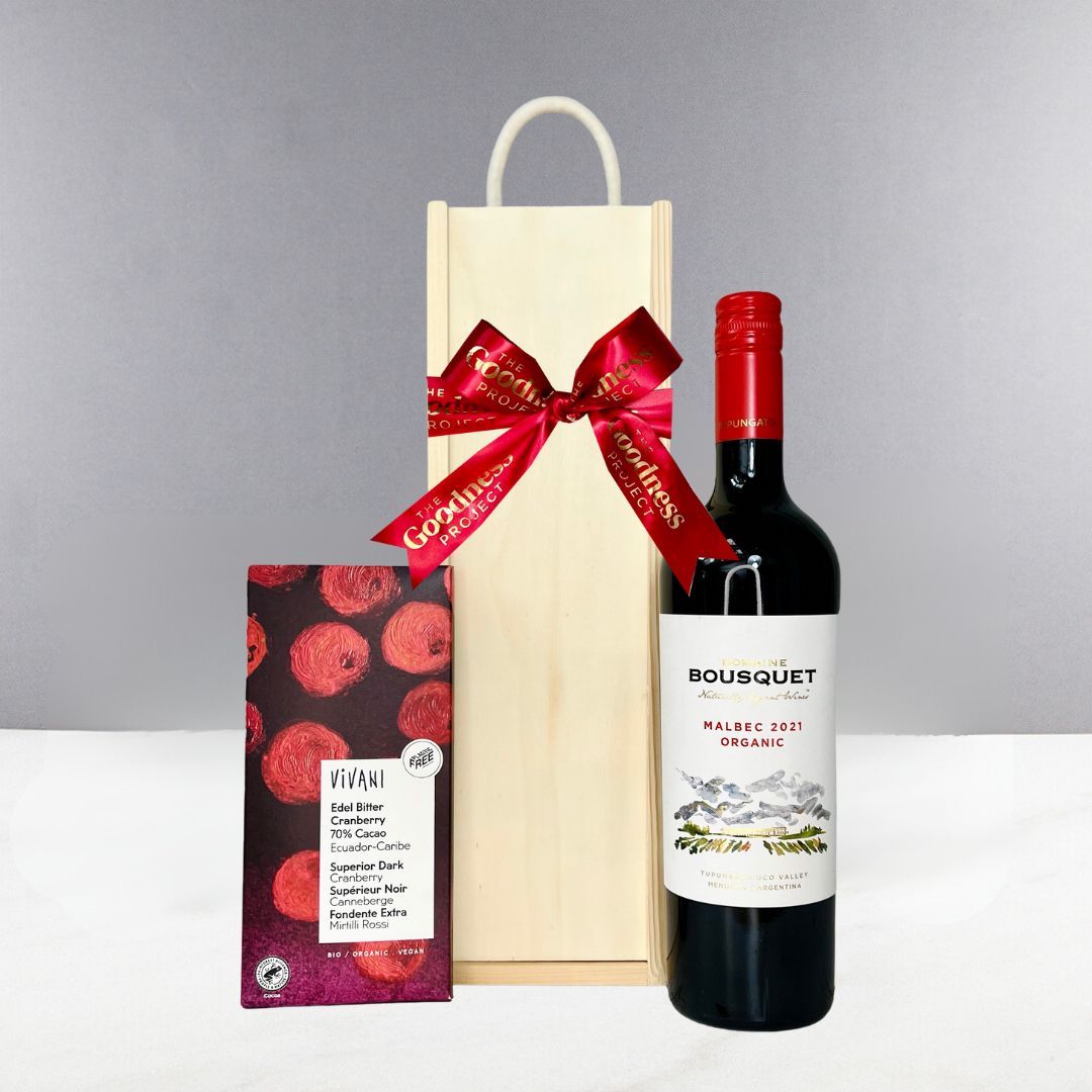 Indulge in Elegance Red Wine and Dark Chocolate Gift Pack